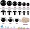 360-Piece Large Black Plastic Safety Eyes & Noses with Washers – 12mm–30mm Assorted Sizes for Crochet Dolls, Plush Toys & DIY Crafts